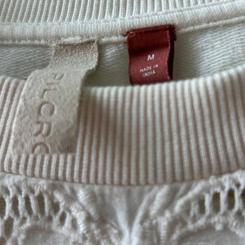 Anthropologie Pilcro lace and eyelet white sweatshirt - Picture 2 of 6
